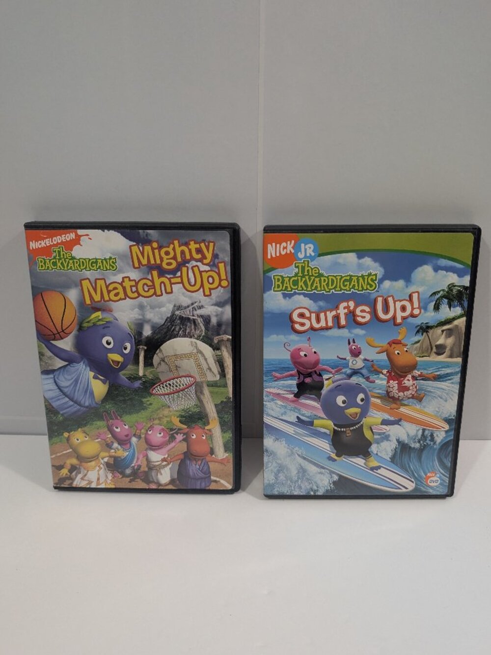 The Backyardigans DVD Lot of 2 Mighty Match-Up & Surf's Up Kids Show Excellent